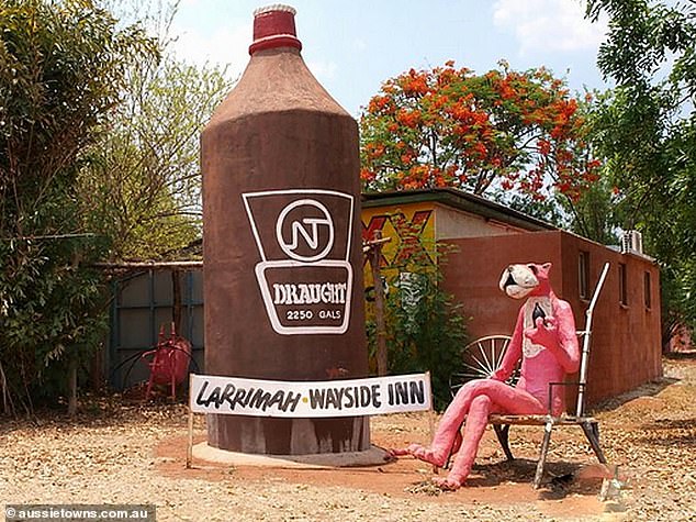 Larrimah's famous Pink Panther Hotel has its own resident crocodile, Sam, and can also be put up for sale in the Northern Territory town.