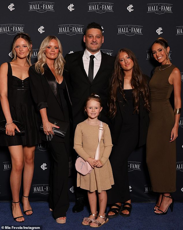 Fevola (pictured with his family) had a colorful AFL career that debuted in 1999.