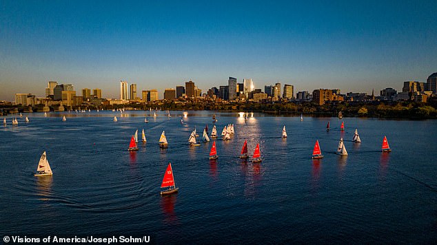 Massachusetts rounded out the list, earning single-digit rankings in health care, education, crime, natural environment and economy.  In the photo: the Charles River in Boston