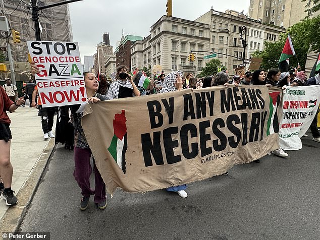 Dozens of protesters were arrested along Madison Avenue and East 84th Street as police tried to ensure that none of the protesters spread to neighboring Fifth Avenue, where the Met Gala was taking place.