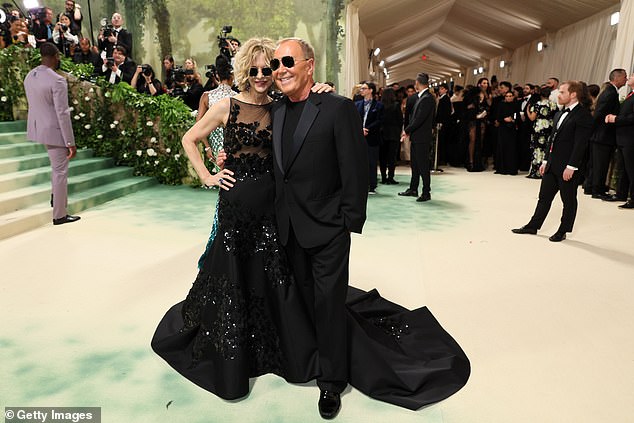 Meg Ryan poses with Michael Kors at the Met Gala 2024