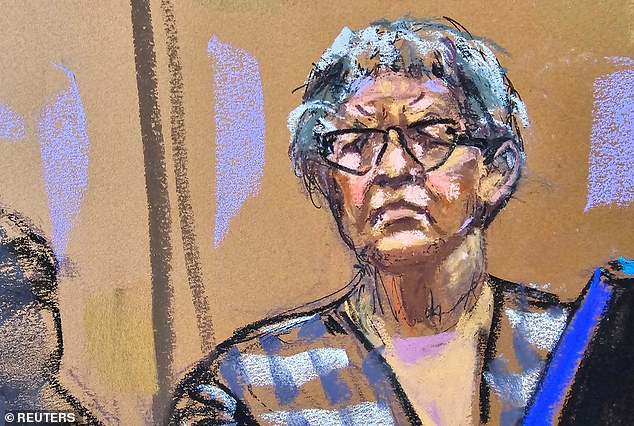 A sketch of Deborah Tarasoff testifying in Trump's hush money trial. She has worked in the Trump Organization's accounting department for 24 years.