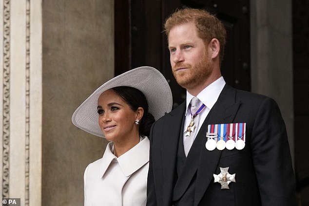 June 3, 2022: Harry and Meghan at St Paul's Cathedral after a Platinum Jubilee service