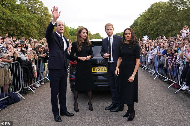 September 10, 2022: William, Kate, Harry and Meghan in Windsor after the Queen's death