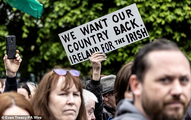 An anti-immigration march took place in Dublin today with some signs saying 