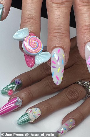 Morgan, who sells her own designs, can spend between two and four hours on a set of nails.