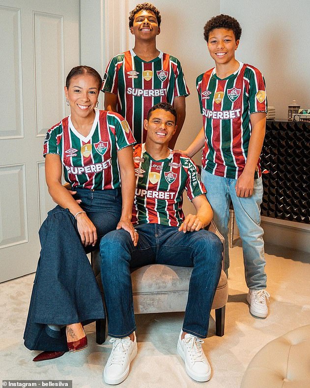 Silva's wife, Belle, posted a photo of the couple and their two children wearing Fluminense jerseys on Instagram.