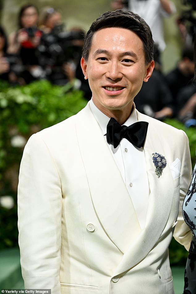 TikTok is suing the US government after Joe Biden signed a bill that will force its owner to sell the popular video-sharing platform used by 170 million Americans. (Pictured: TikTok CEO Shou Zi Chew at the Met Gala on Monday night)