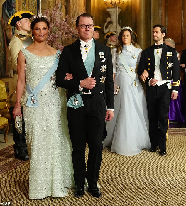 Victoria and Prince Daniel arrived yesterday for a gala dinner.  Victoria and Princess Sofia, stunned in shades of blue