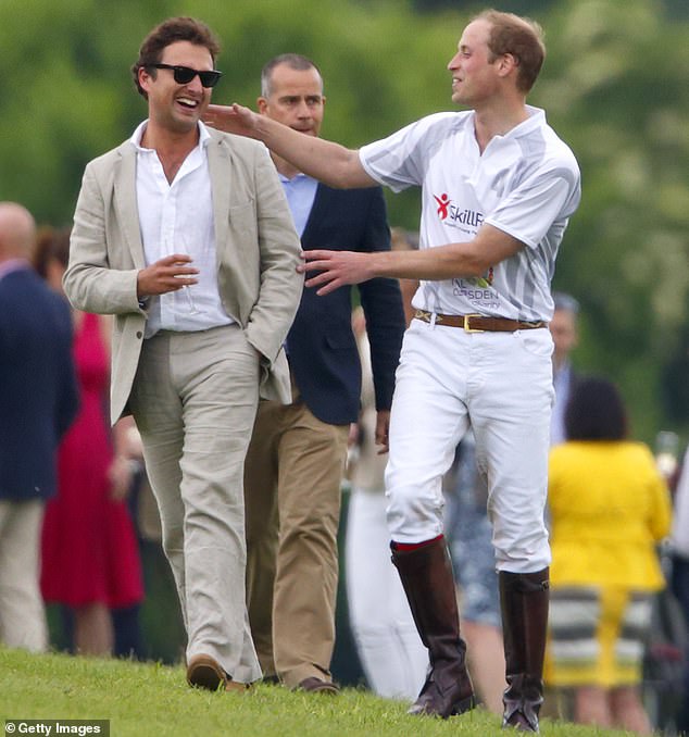 Prince William with his best friend Thomas van Straubenzee at a polo match at Ascot in 2014