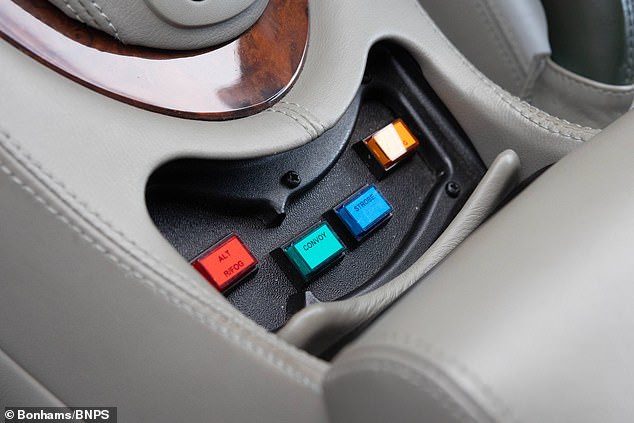 Pictured: The safety and convoy lights are operated by a bank of James Bond-style control buttons.