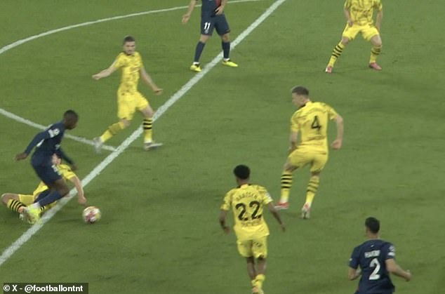 The challenge was on the line and the VAR confirmed that Orsato's decision was correct