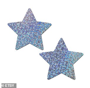 Pastease Glittering Silver Star Reusable Nipple Covers, $25; etsy.com