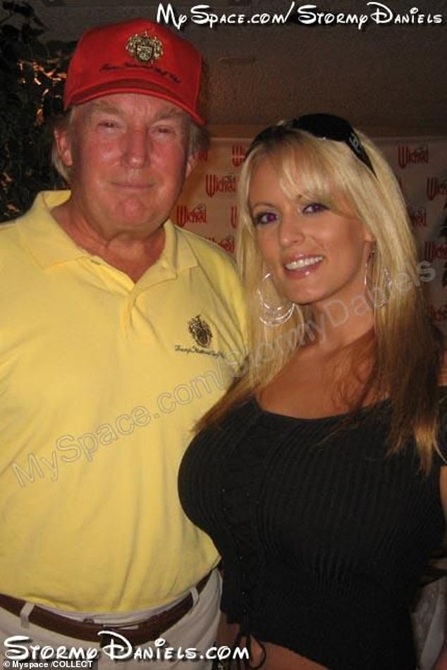 Stormy Daniels with Donald Trump in 2006, at the time of the alleged affair