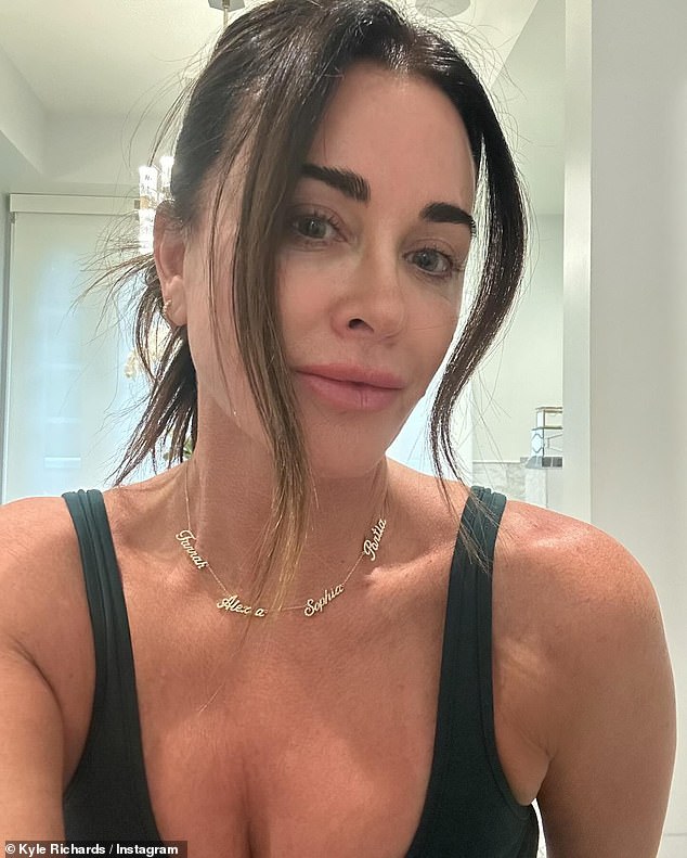 In late April last month, Kyle uploaded a makeup-free selfie to show off her post-microblading eyebrows and also 'blushed her lips.'
