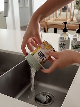 The kitchen staple slides over the top of a can to effortlessly drain liquid and ensure no food spills into the sink.