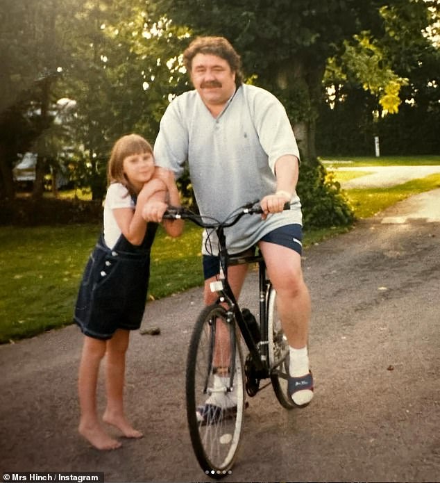 Sophie shared a sweet photo from when she was younger on a bike ride with her dad.