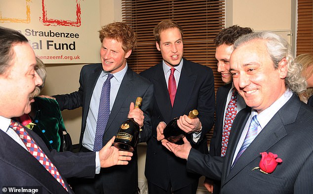 The brothers were presented with bottles of champagne at a reception to mark the launch of the Henry Van Straubenzee Memorial Fund in January 2008.