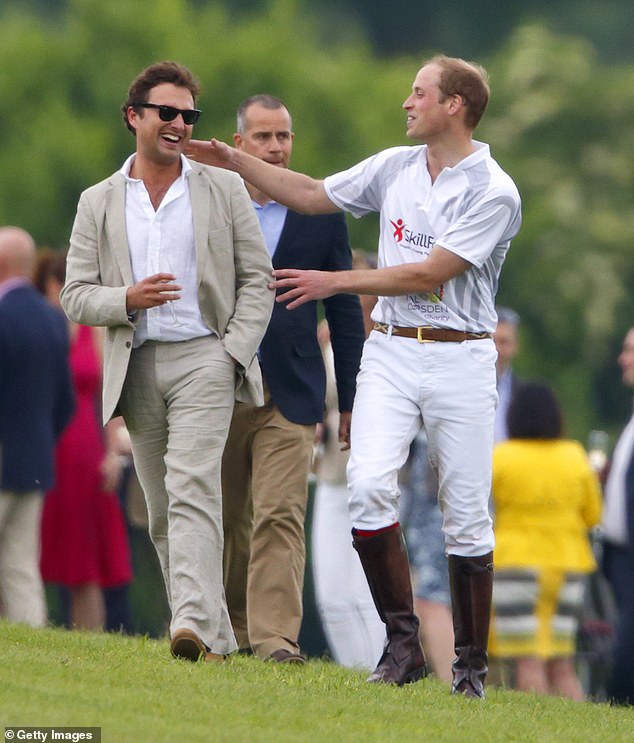 Prince William with his best friend Thomas van Straubenzee at the polo in 2014. He acted as an usher alongside James Meade at Prince William's wedding in 2011 and shared the toast at the reception.