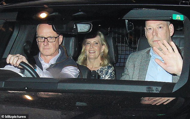 The royal, 59, appeared in high spirits as she laughed with friends from the back of a car as she headed home from the private Loulou club.