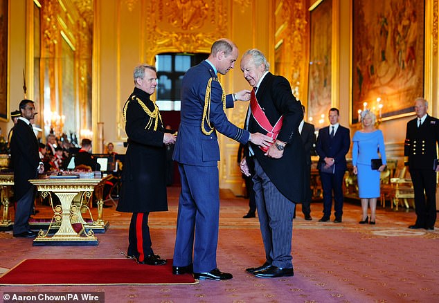 Sir Bill Beaumont with Prince William at Windsor Castle today