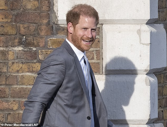 Prince Harry was seen leaving the Honorable Company of Artillery in central London yesterday after attending an Invictus event ahead of the thanksgiving service at St Paul's Cathedral today.