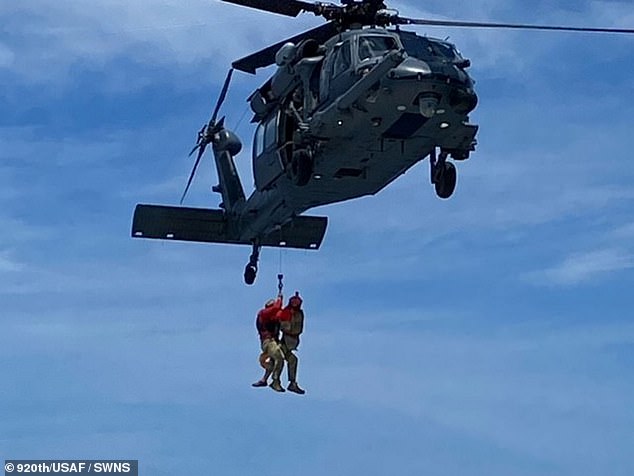 The unnamed patient and his mother were then loaded onto the helicopter, where he received treatment while en route to a hospital in the US.