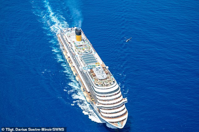 The Carnival Venezia (pictured) set sail from New York on April 26 on a 10-day cruise to the Bahamas and Caribbean.