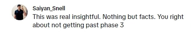 The video was flooded with praise for Kevin's theory as one wrote: 'I love your advice. It unites the couple instead of pitting each other against each other.