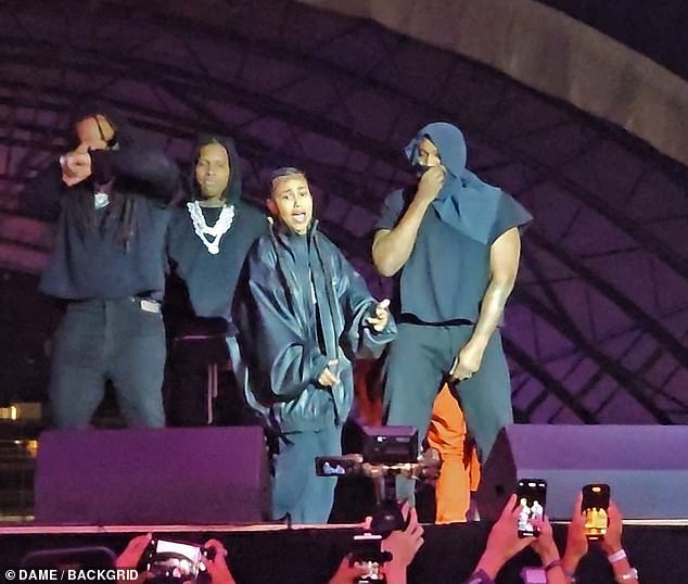 North has joined her father on stage several times to perform his song Talking/Once Again; seen in October 2023