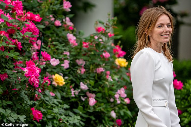 She was photographed mingling with other guests in the iconic Rose Garden after receiving a private tour of the White House.