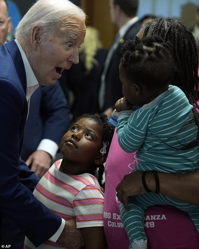 Biden later met with campaign volunteers at the Dr. John Bryant Community Center.