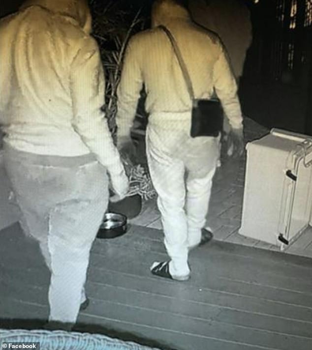 Social media users incorrectly connected a pair of Birkenstocks worn by Mr Hammersley to a pair of sandals worn by one of the alleged thieves (pictured).