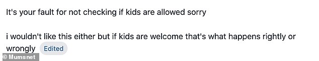 However, some were quick to comment to defend families who brought their young children to dinner.