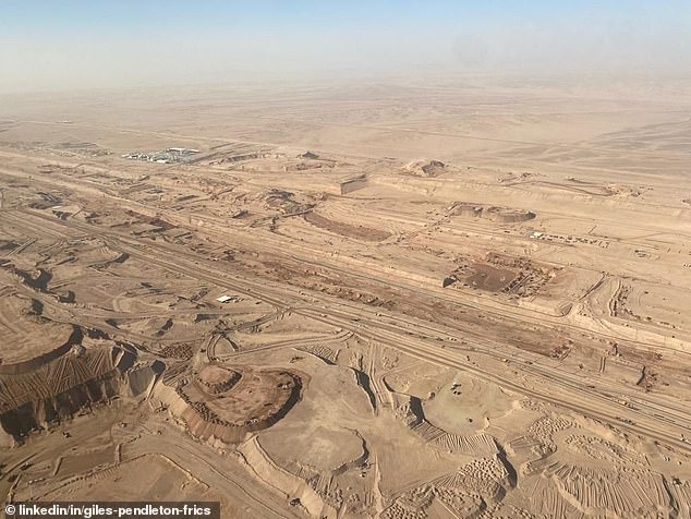 Aerial footage shows construction work on Saudi linear city project