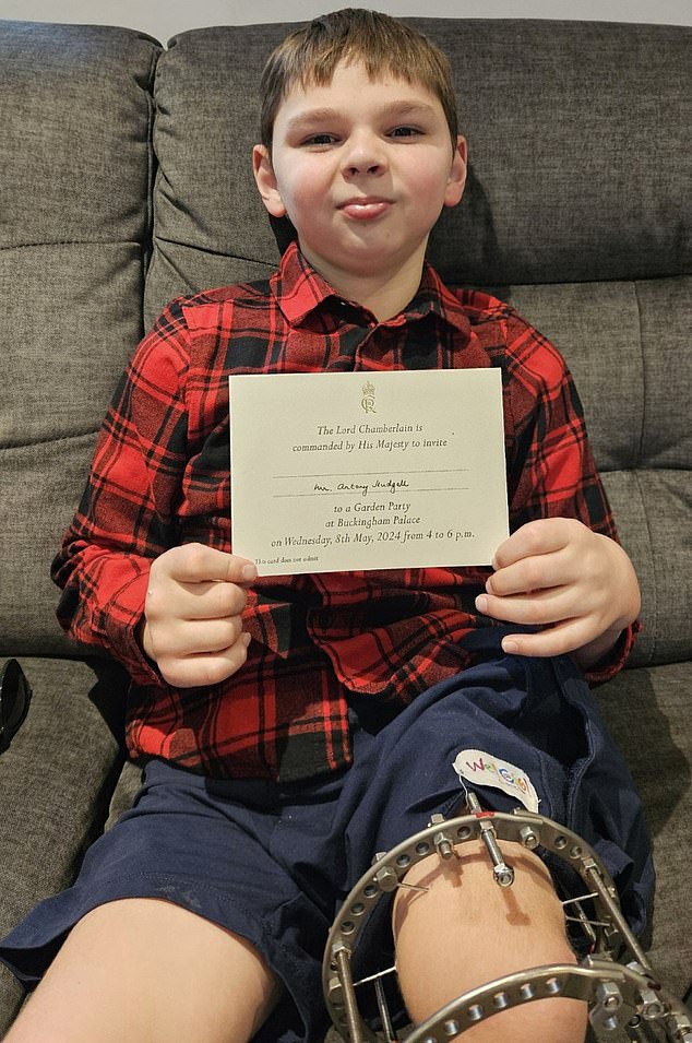 A ROYAL INVITATION: Tony (pictured) shows off the invitation he received to attend a garden party at Buckingham Palace.