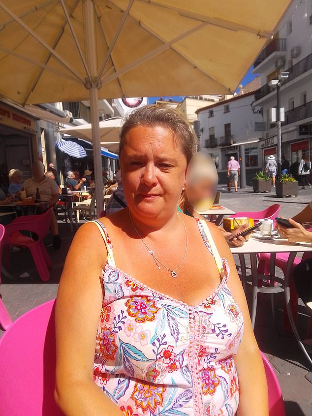 Tracy (pictured) said: 'My friends and family were telling us how hot it is in the UK. They were crackers. Normally when we are outside it rains in England. It was quite frustrating really. But at least we have the beach close to us.