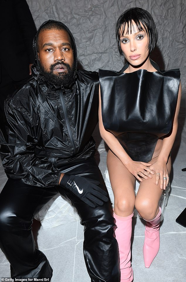 Kanye West and Bianca Censori. Bianca is the daughter of a Melbourne mafia boss.