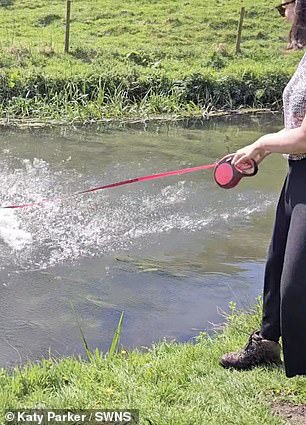 Winnie enjoyed her time splashing around