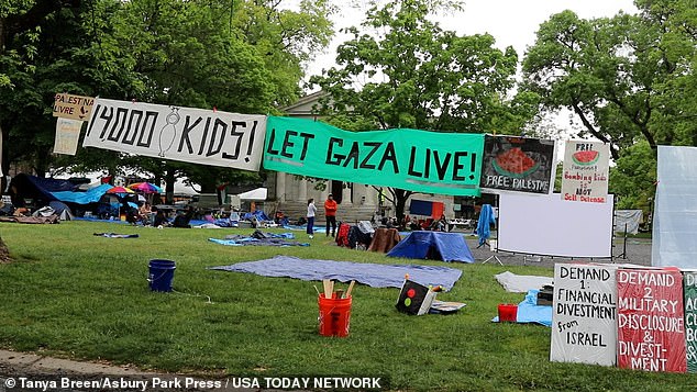 A small group of students were arrested last week after trespassing and setting up more than a dozen tents on the school field.