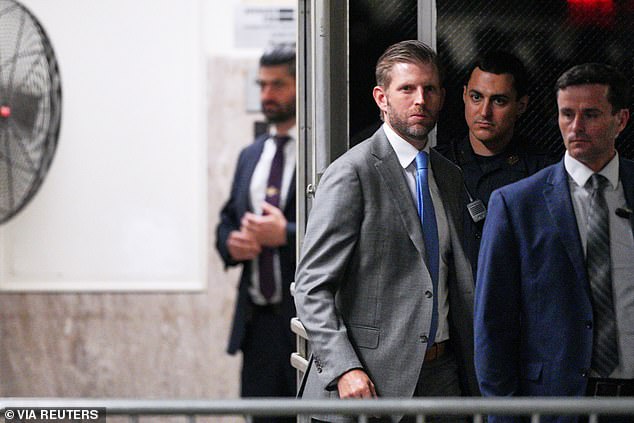 Eric Trump, who has been attending his father's secret money hunt in New York (above), will lead Florida's delegation to the Republican National Convention.