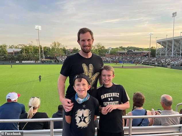 Locals sent an outpouring of support to Asher's family after the accident and said their suffering is because Asher's older brother Declan (pictured with his family) had been battling leukemia for four years before beat the disease in 2022.