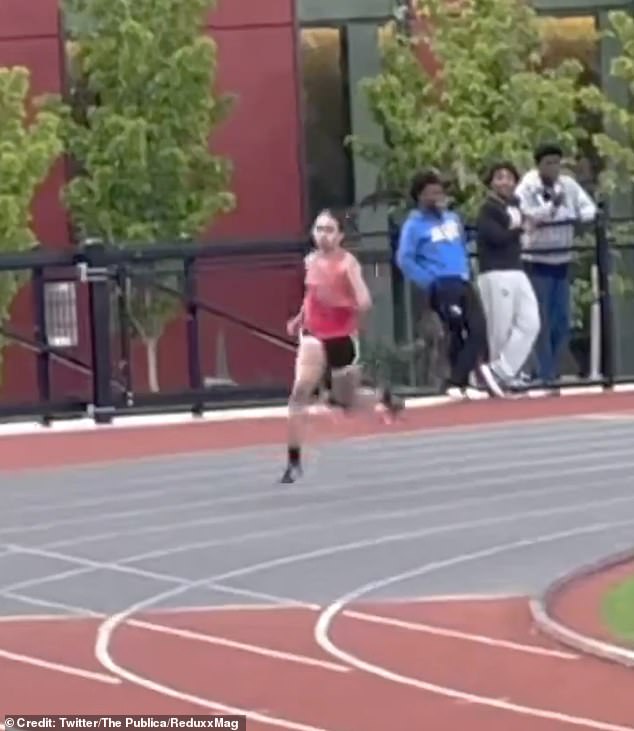 Gallagher, photographed during the women's varsity 400-meter meet on Wednesday, also placed second in the 200-meter run.