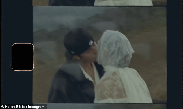 Justin kissed his wife as they celebrated the happy news.