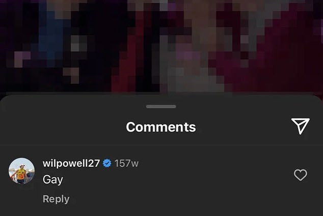 1715285520 344 Will Powell used homophobic slurs on Instagram when screenshots of