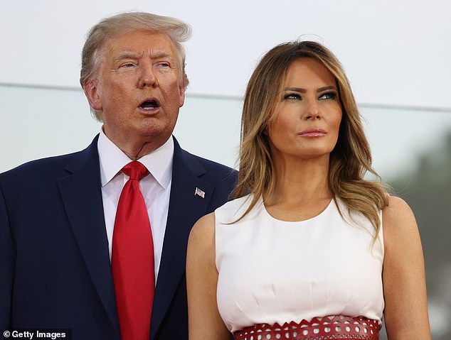 President Donald Trump and First Lady Melania Trump participate in an event on the South Lawn of the White House on July 4, 2020 in Washington, DC