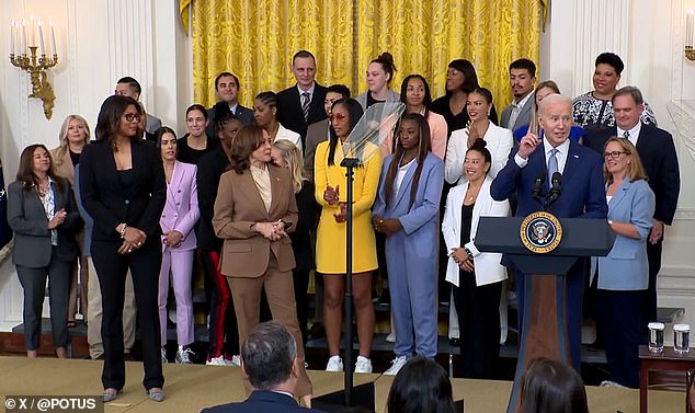 Aces players looked confused when the 81-year-old called Candace Parker 'coach' in his praise of the now-retired WNBA star.