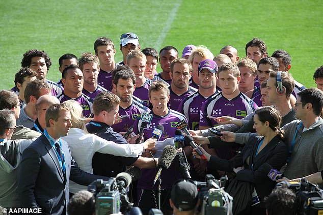 Bellamy and the 2008 Melbourne Storm players banded together to face the media after the club received record sanctions for breaching the salary cap.