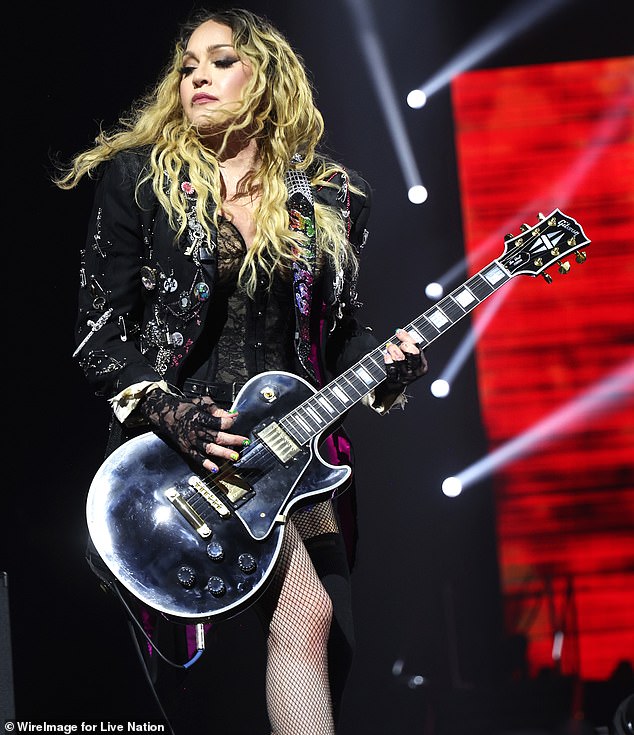 Despite the wear and tear of seven grueling months on tour, Madonna made it through her grand finale with the help of a knee brace.