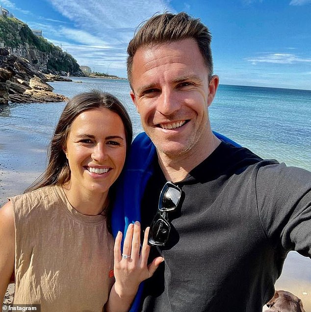 The health blow comes after Mason called off her wedding to Todd Liubinskas last year (pictured announcing their engagement).